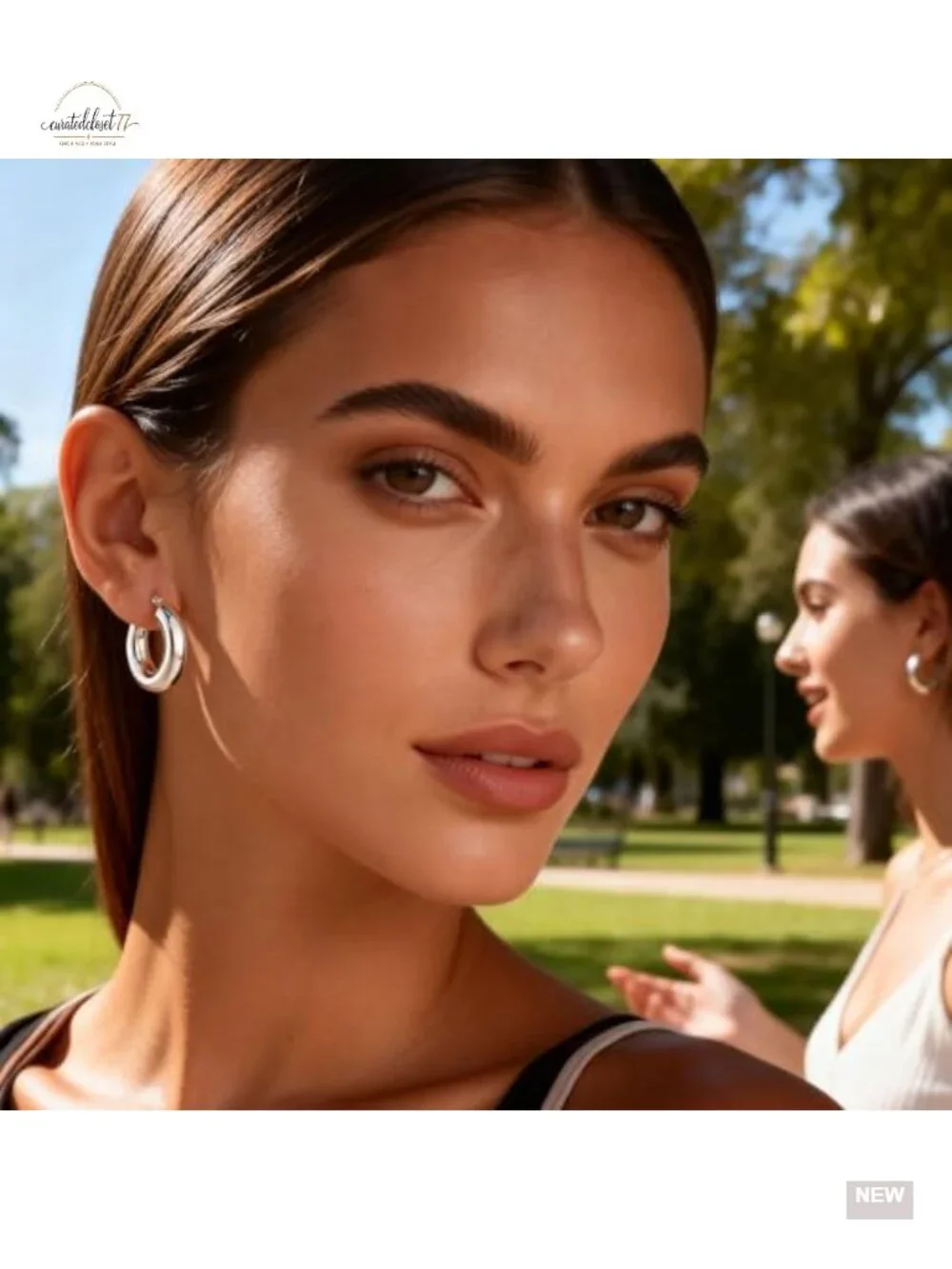 14K Gold Plated Thick Chunky Hoop Earrings Hypoallergenic Lightweight Tube